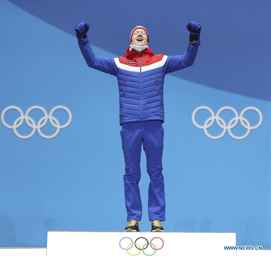  (SP)OLY-SOUTH KOREA-PYEONGCHANG-BIATHLON-MEN'S 20KM INDIVIDUAL-MEDAL CEREMONY