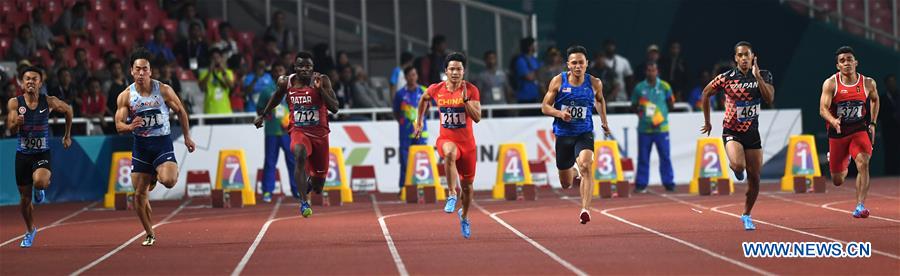 (SP)INDONESIA-JAKARTA-ASIAN GAMES-ATHLETICS-MEN'S 100M SEMIFINAL