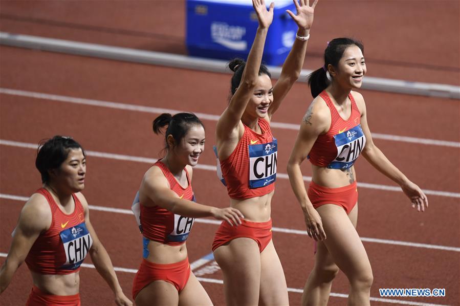 (SP)INDONESIA-JAKARTA-ASIAN GAMES-ATHLETICS-WOMEN'S 4X100M RELAY