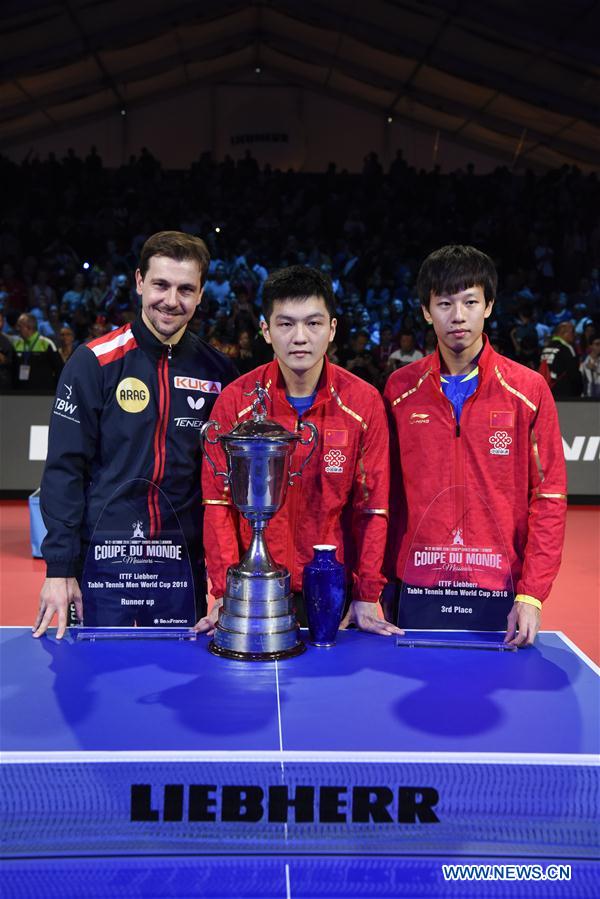 (SP)FRANCE-CHESSY-2018 ITTF MEN'S WORLD CUP-FINAL-FAN ZHENDONG VS TIMO BOLL