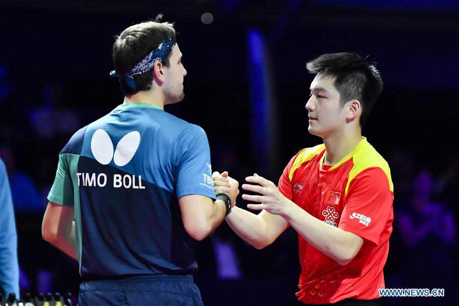 (SP)FRANCE-CHESSY-2018 ITTF MEN'S WORLD CUP-FINAL-FAN ZHENDONG VS TIMO BOLL