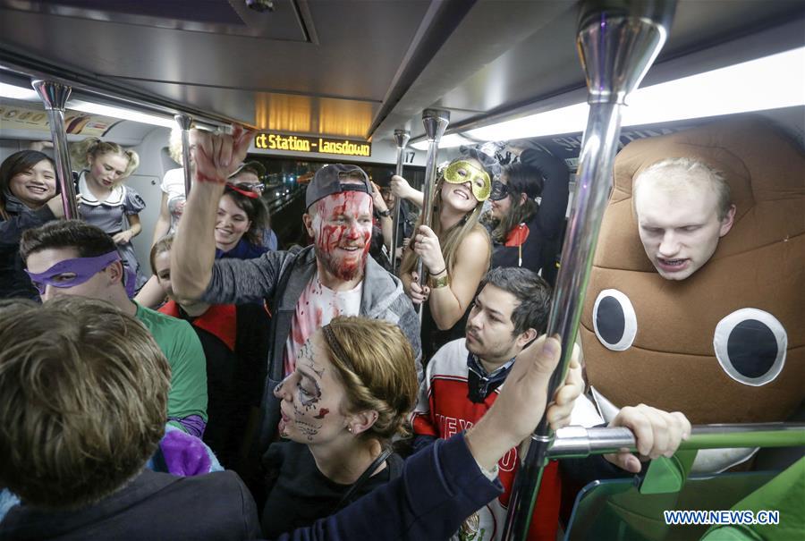 CANADA-VANCOUVER-HALLOWEEN-SKYTRAIN PARTY