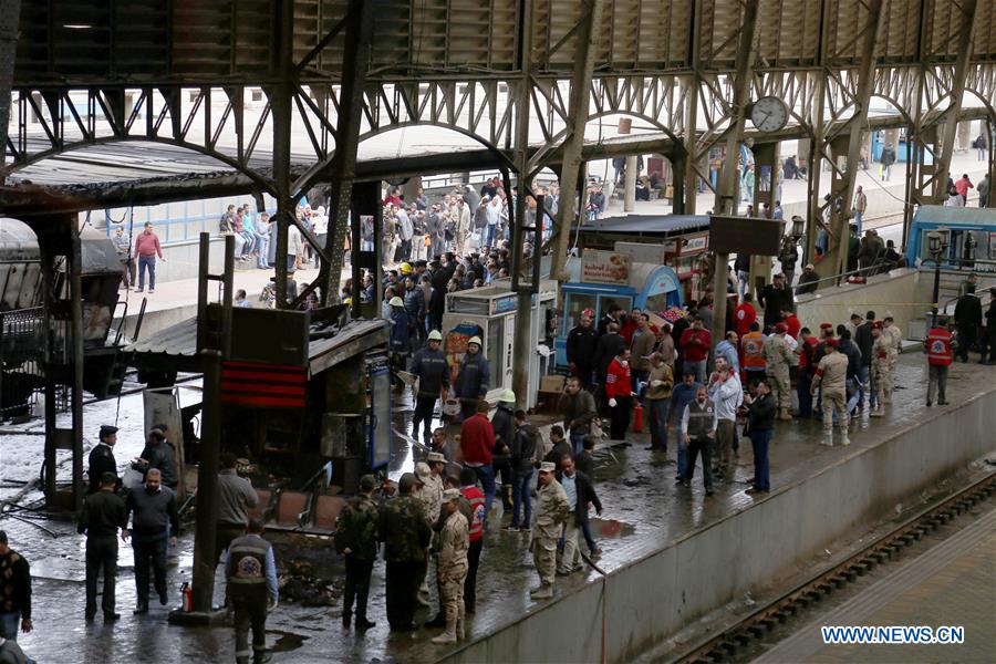 EGYPT-CAIRO-TRAIN STATION-FIRE