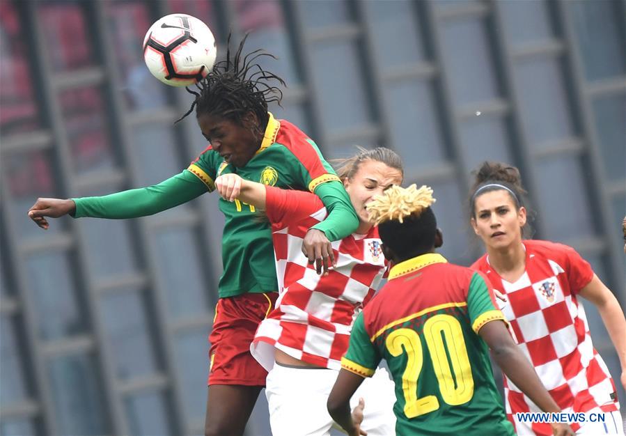 (SP)CHINA-WUHAN-WOMEN'S FOOTBALL TOURNAMENT-CAMEROON VS CROATIA