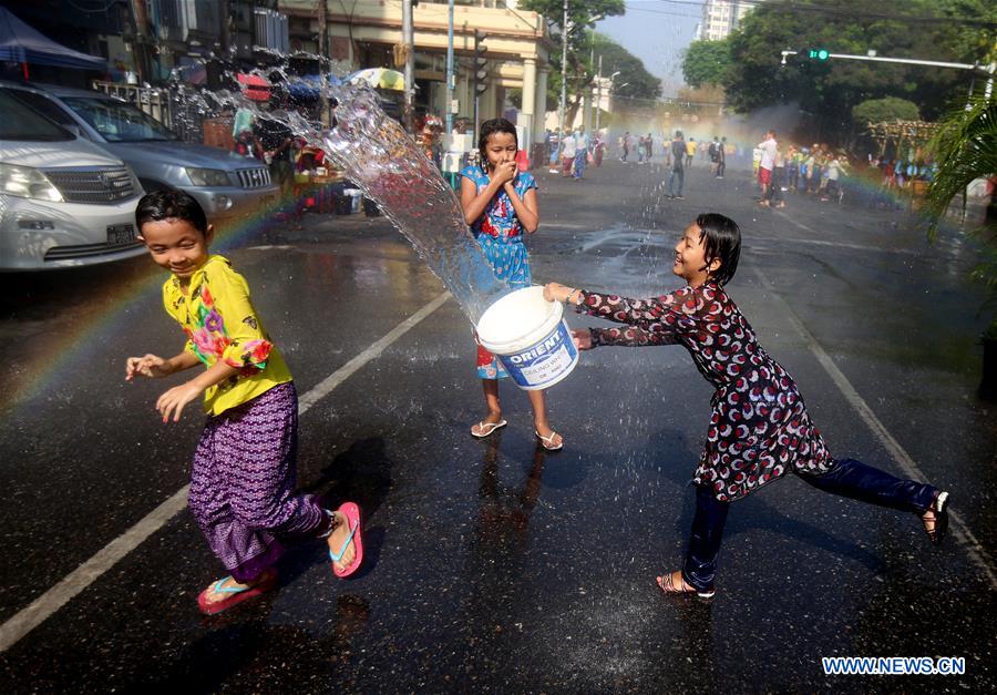 MYANMAR-YANGON-TRADITIONAL WATER FESTIVAL