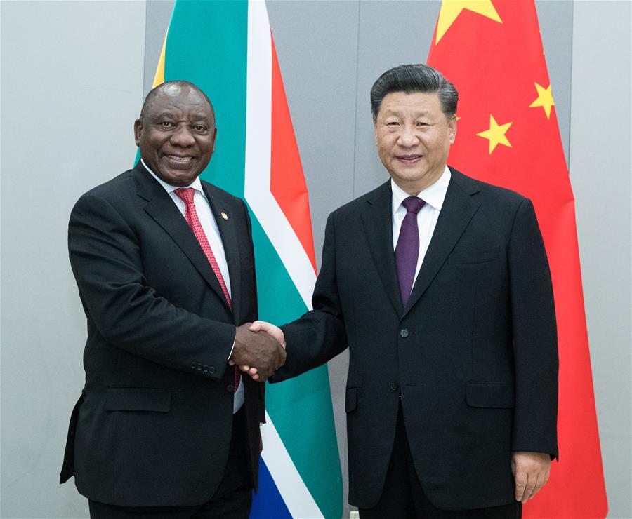 BRAZIL-BRASILIA-XI JINPING-RAMAPHOSA-MEETING