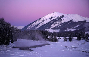 Winter view of Kanas scenic area in China's Xinjiang