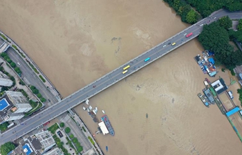 In pics: flood passing through Wuzhou, south China's Guangxi