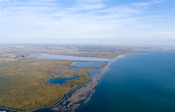 View of Bosten Lake in NW China's Xinjiang