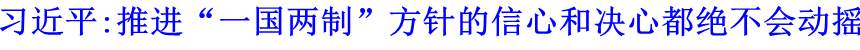 習近平:推進“一國兩制”方針的信心和決心都絕不會動搖