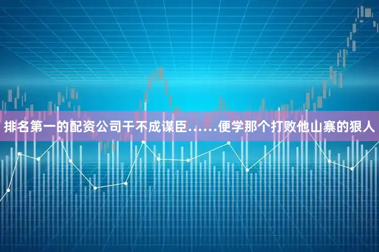 排名第一的配资公司干不成谋臣……便学那个打败他山寨的狠人