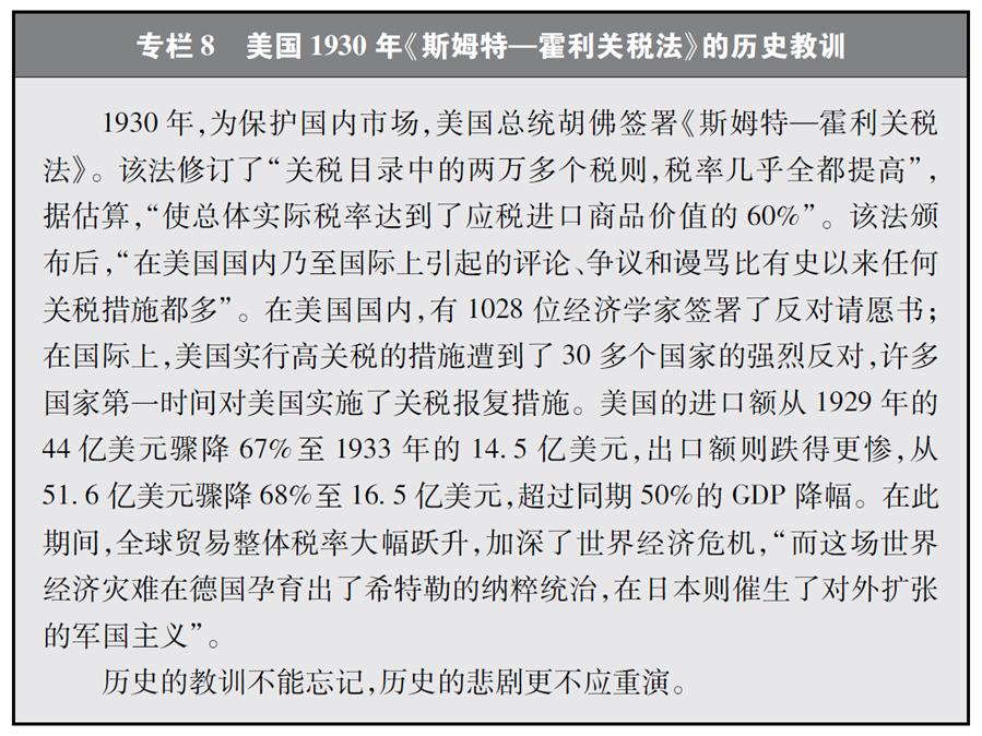 （圖表）[“中美經(jīng)貿(mào)摩擦”白皮書]專欄8 美國1930年《斯姆特—霍利關稅法》的歷史教訓